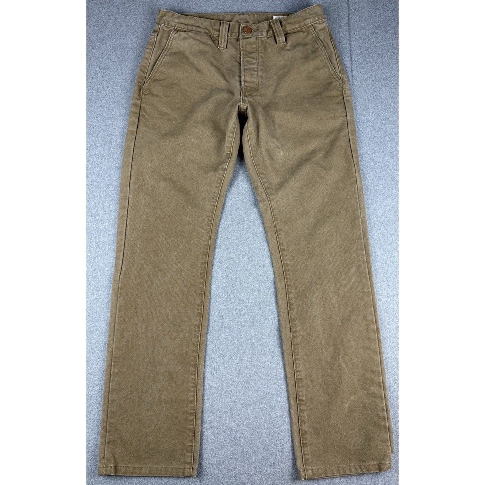 Grown & Sewn Mens 36x29 Brown Chino Pants Made USA Cotton Straight Leg